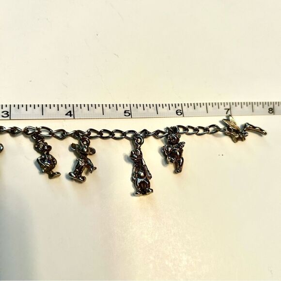 Vintage Silver Tone Disney Character Figurine Kids’ Charm Bracelet - Picture 4 of 5